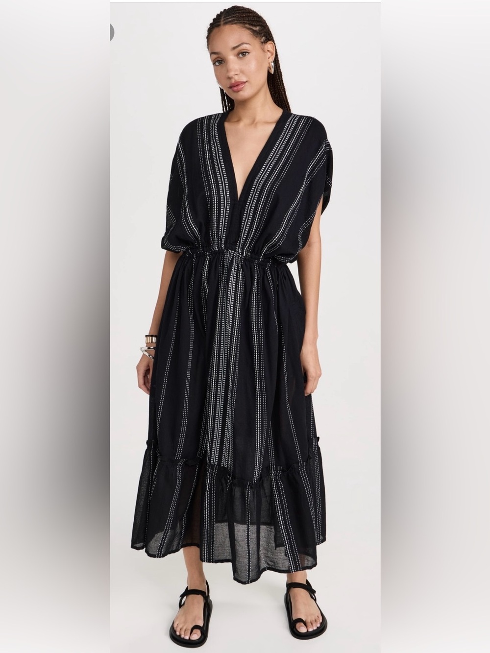 Lemlem Leliti Plunge Neck Dress